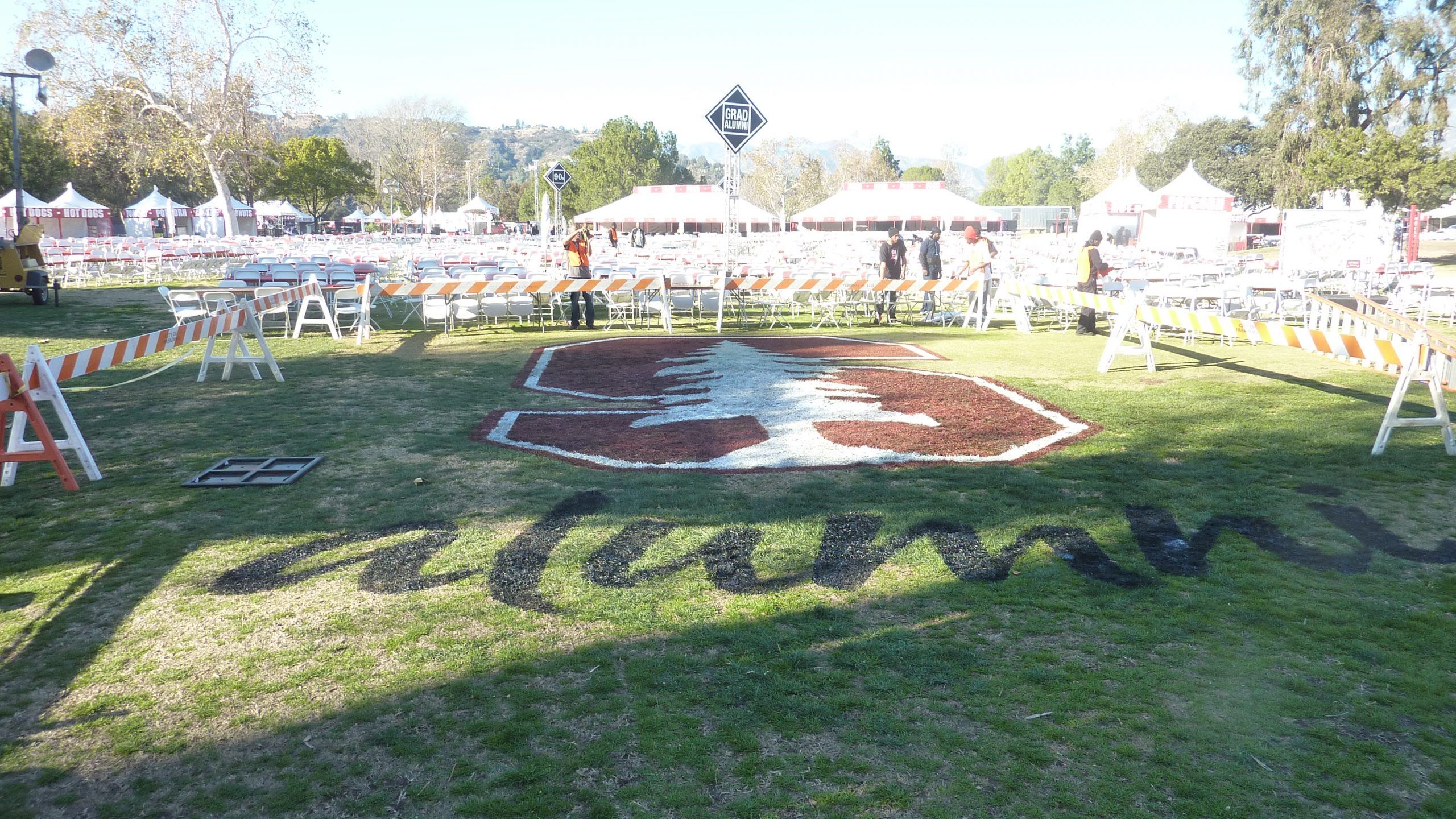 Rose Bowl Tailgating grass signage GrassAds